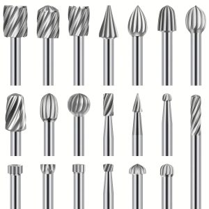 20pcs High Speed Steel Carving Knife Bit Set - Perfect for DIY Woodworking, Carving, and Drilling - Includes 1u002F8'' (3mm) Rotary Tool Accessories