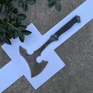 1PC Handmade High Manganese Steel Outdoor Camping Axe With Anti Slip Handle, Multi-purpose Wood Splitting And Chopping Axe, Used For Camping And Survival